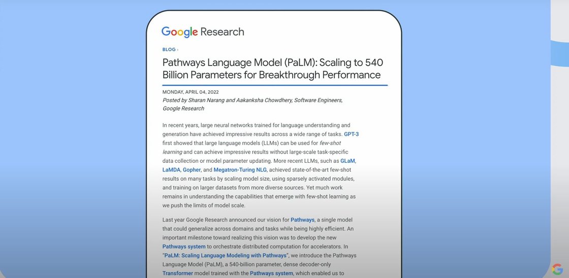 구글 리서치가 발표한 언어모델 PaLM