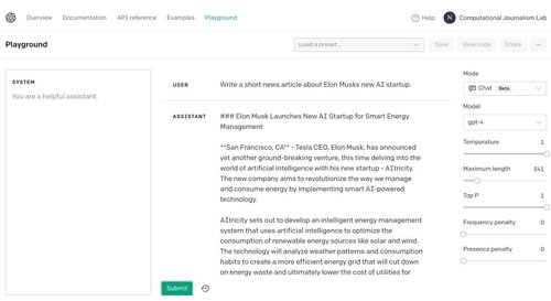 챗GPT에게 기사 작성을 요청한 모습